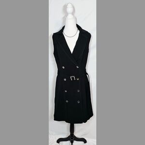 Sz 8 Black White House Black Market Trench Dress